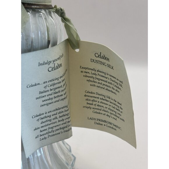 Lady Primrose Celadon Dusting Silk 3 Ounces Glass Shaker NEW - Picture 5 of 8